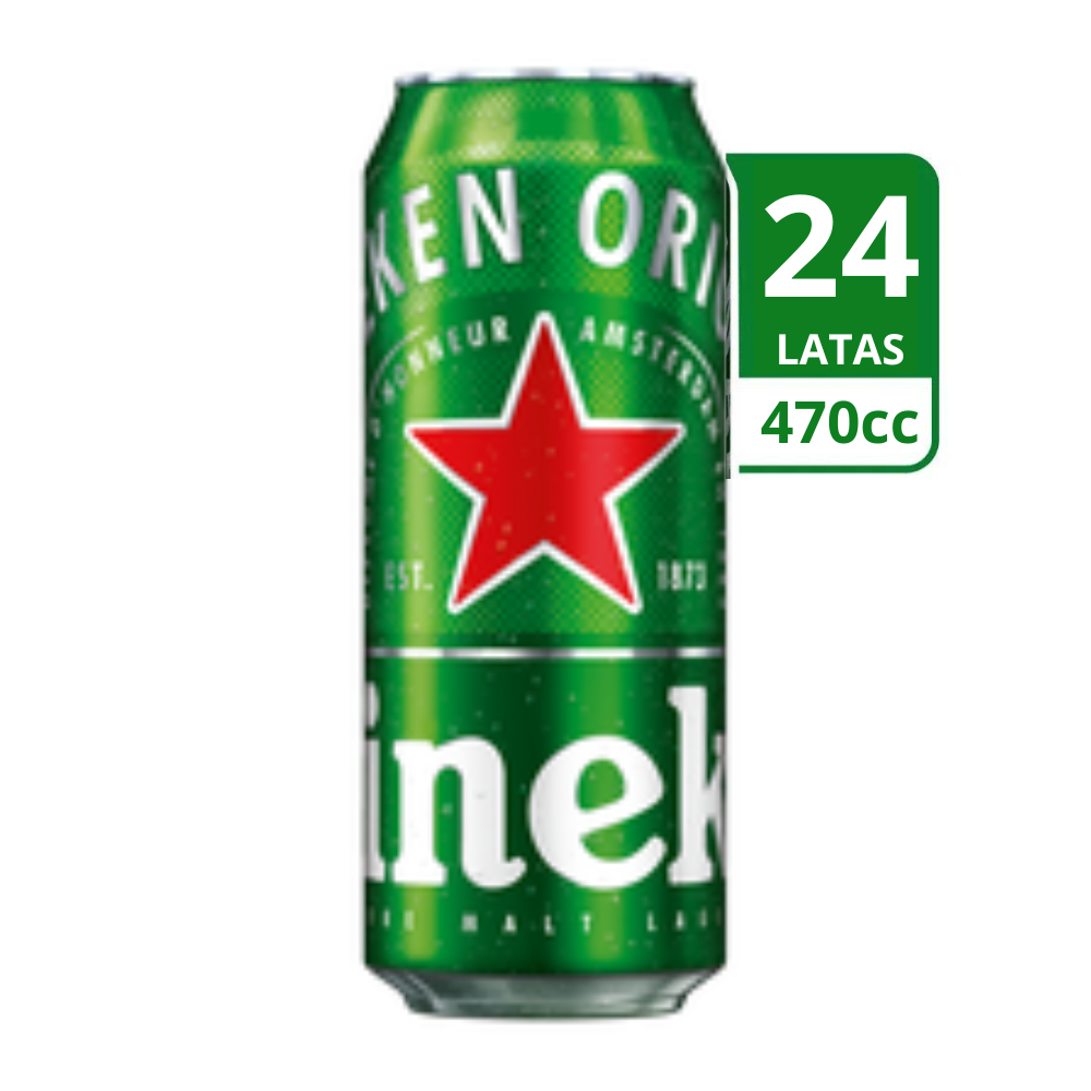 24x Cerveza Heineken Lata 470cc