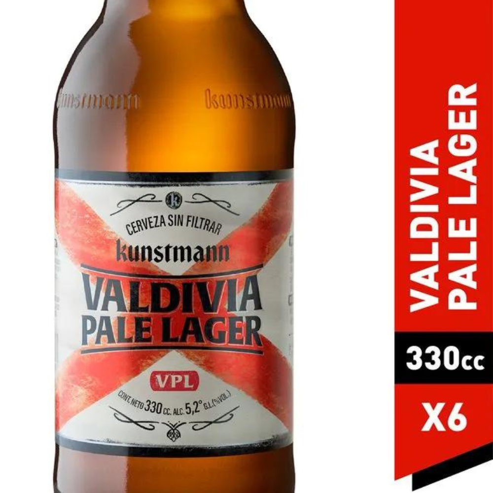 6x Cerveza Kunstmann Valdivia Pale Lager 330cc