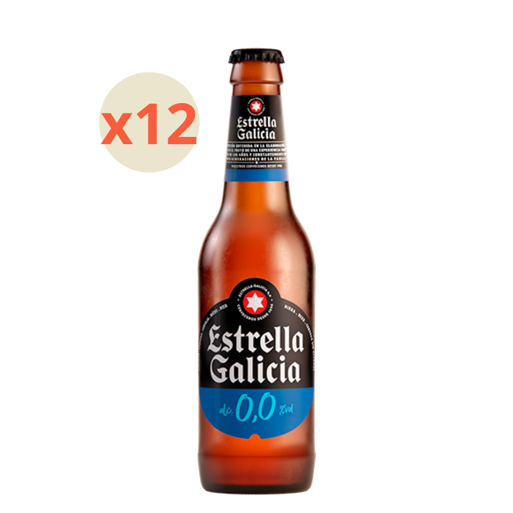 12x Cerveza Estrella Galicia Sin Alcohol Botellín 250cc