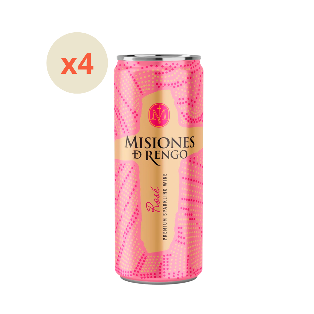 4x Espumante Misiones De Rengo Rose Lata 12,5° 250cc