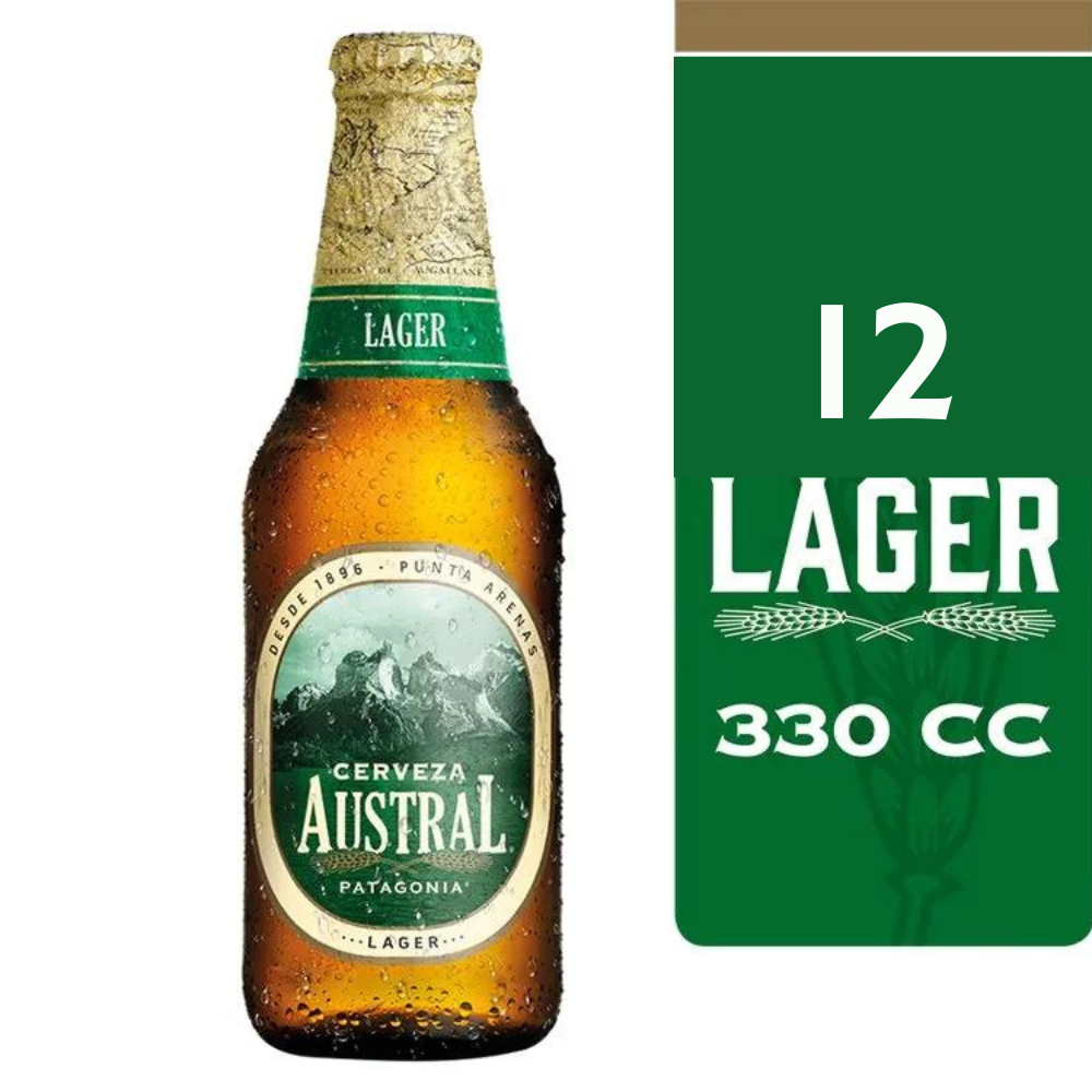 12x Cerveza Austral Lager Botellín 330cc