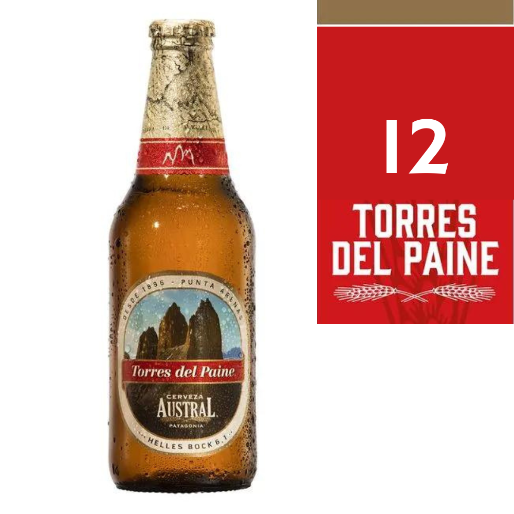 12x Cerveza Austral Torres del Paine Botellín 500cc