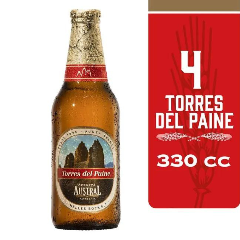 4x Cerveza Austral Torres del Paine Botellín 330cc