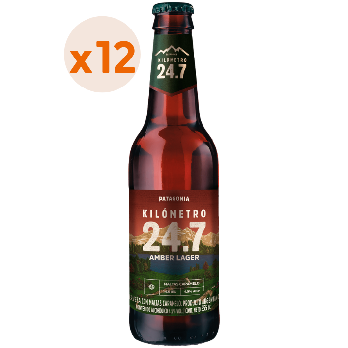 12x Cerveza KM 24.7 Amber Lager 355cc