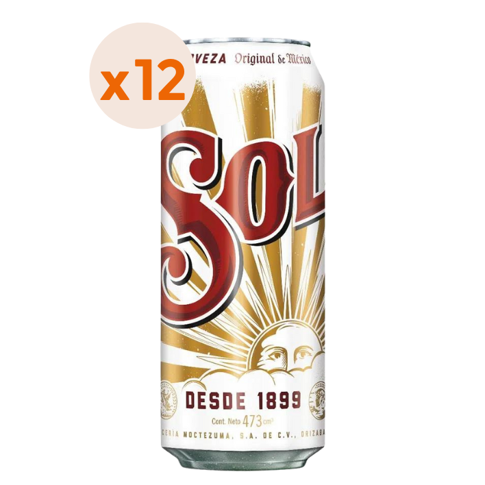 12x Cervezas Sol Lata 470cc