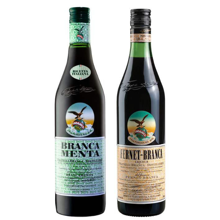 Pack Licor Fernet Branca Menta Recetta Italiana 750cc + Fernet Branca 750cc