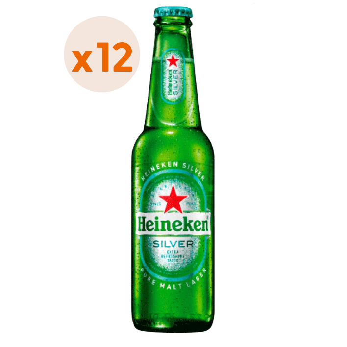 12x Cerveza Heineken Silver Botella 330cc