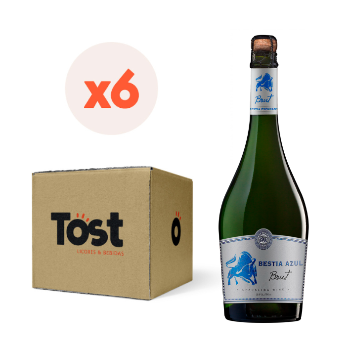 6x Espumante Bestia Azul Brut 13,5° 750cc