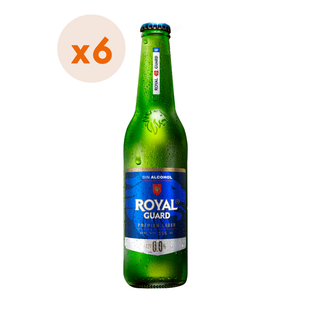 6x Cerveza Royal Guard Sin Alcohol Botellín 355cc