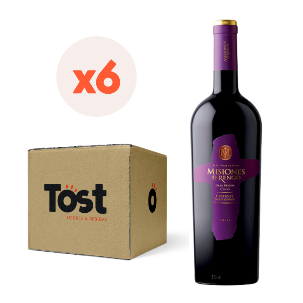 6X Vino Misiones De Rengo Cuvée Gran Reserva Cepas 750cc