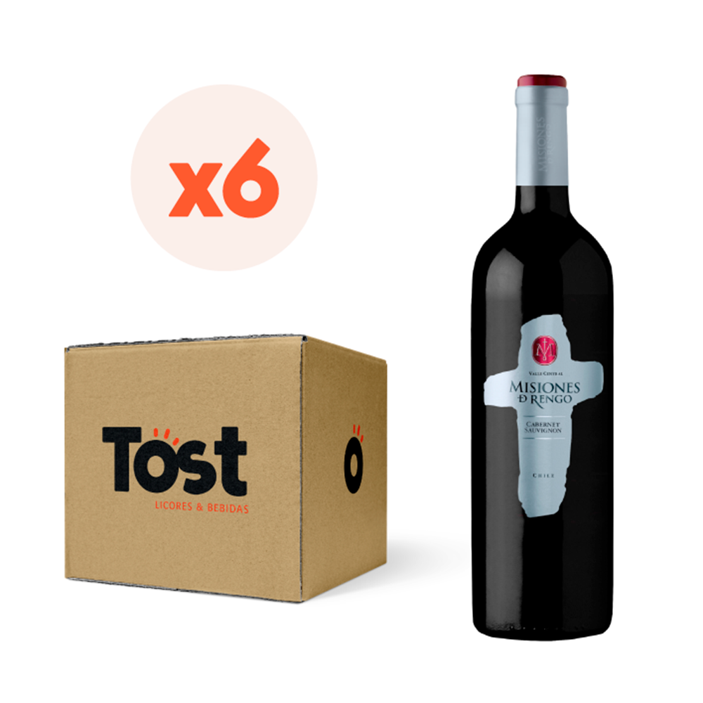 6x Vino Misiones de Rengo Varietal Cepas 750cc