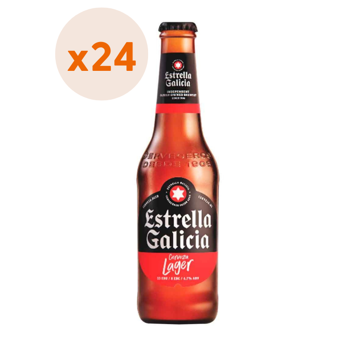 24x Cerveza Estrella Galicia Lager 4,7° 330cc