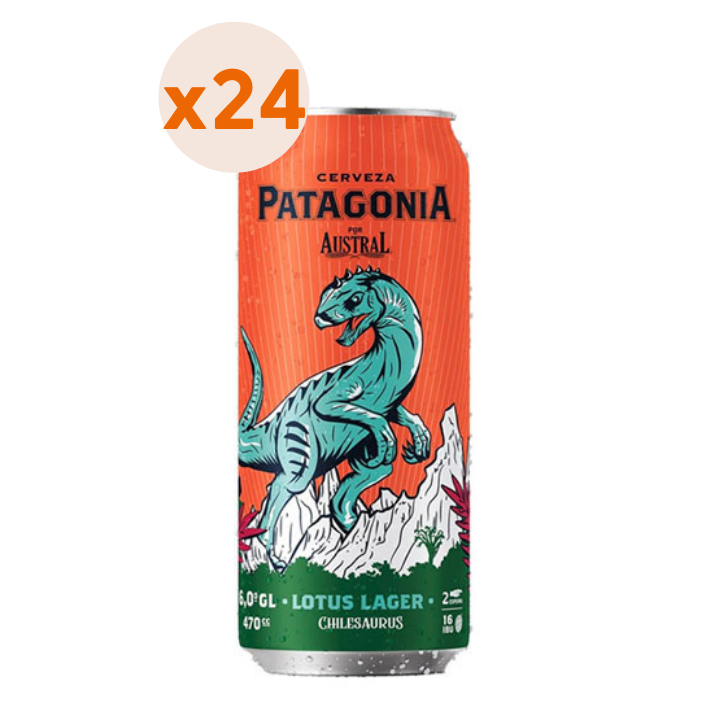 24x Cerveza Austral Patagonia Lotus Lager Lata 470cc