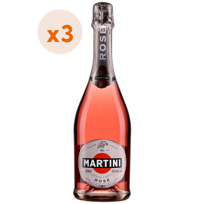 3x Espumante Martini Rosé 750cc ($10.663 c/u)
