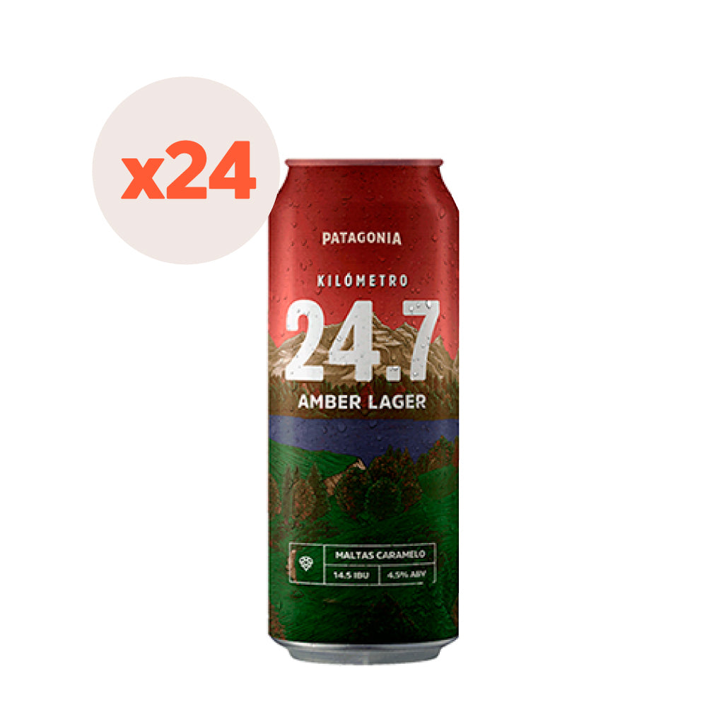 24 x Cerveza 24.7 Amber Lager Lata 473cc