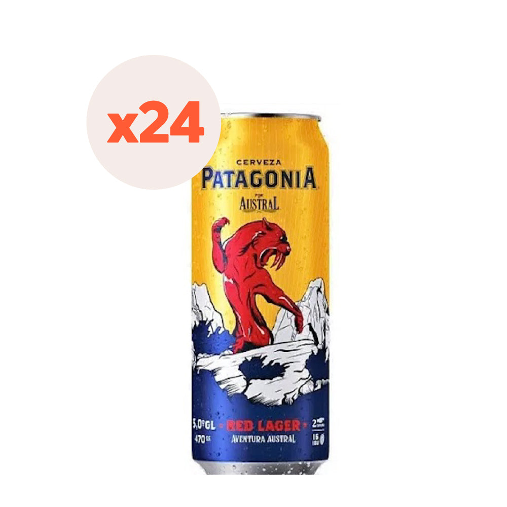 24 x Cerveza Austral Patagonia Red Lager Lata 470cc