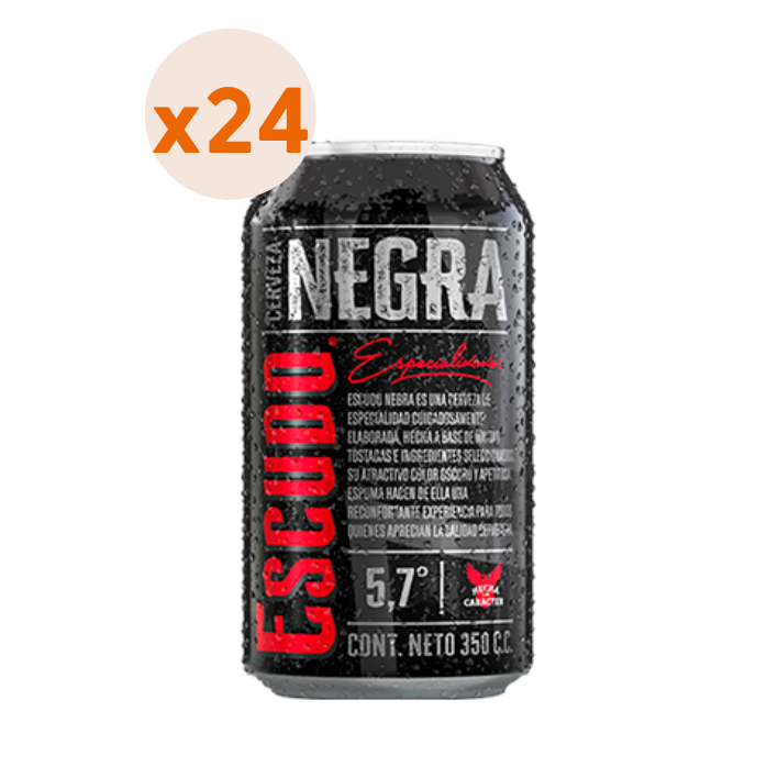 24x Cerveza Escudo Negra Lata 5,7° 350cc