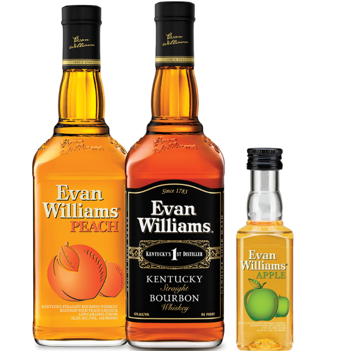 Pack Evan Williams Peach 750 cc + Evan Williams Black 750 cc + Evan Williams Apple 50 cc