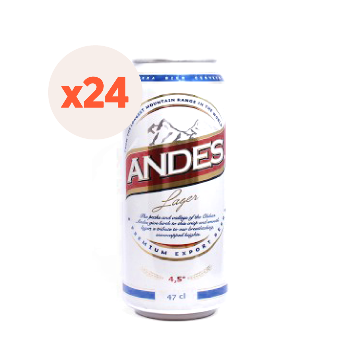 24 x Cerveza Andes Lata 473cc