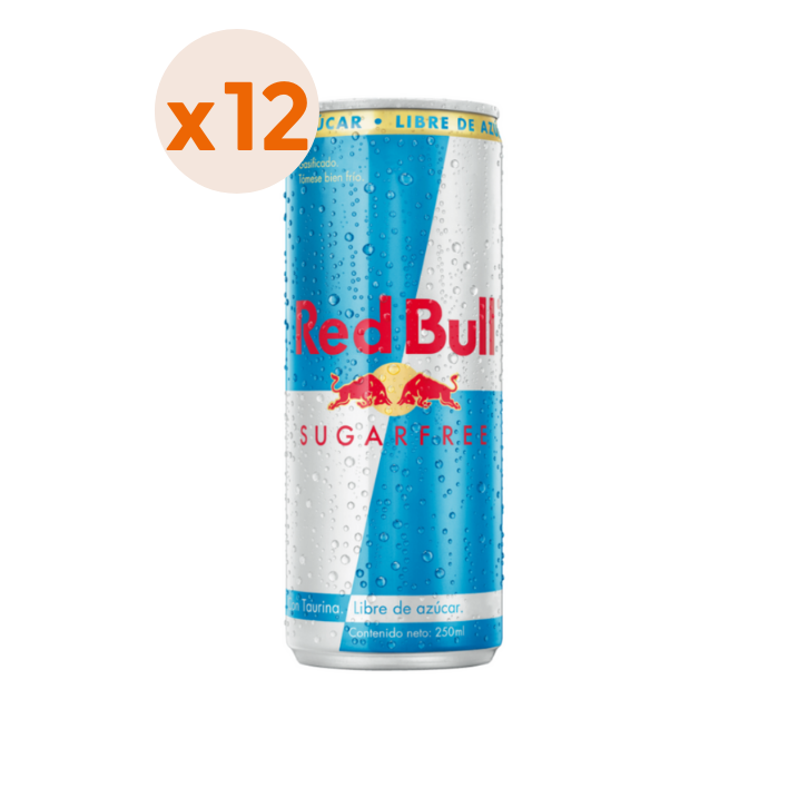 12x Bebida Energética Red Bull Sin Azúcar 250cc