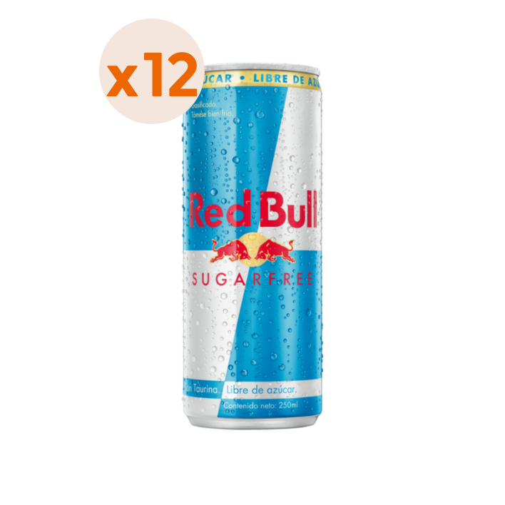12x Bedida Energética Red Bull Sin Azúcar 250cc