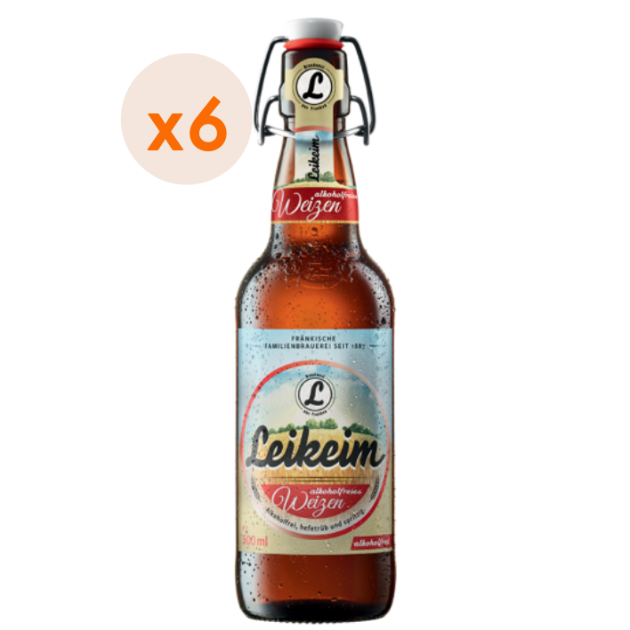 6x Cerveza Leikeim Weizen Sin Alcohol Botella Cerámica 500cc ($2.165 c/u)