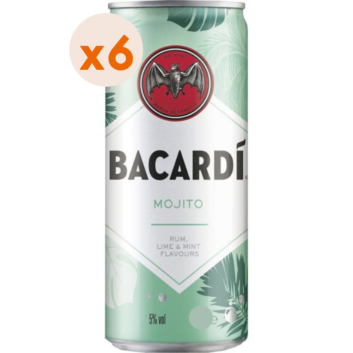 6x Cóctel Mojito Bacardi lata 310cc