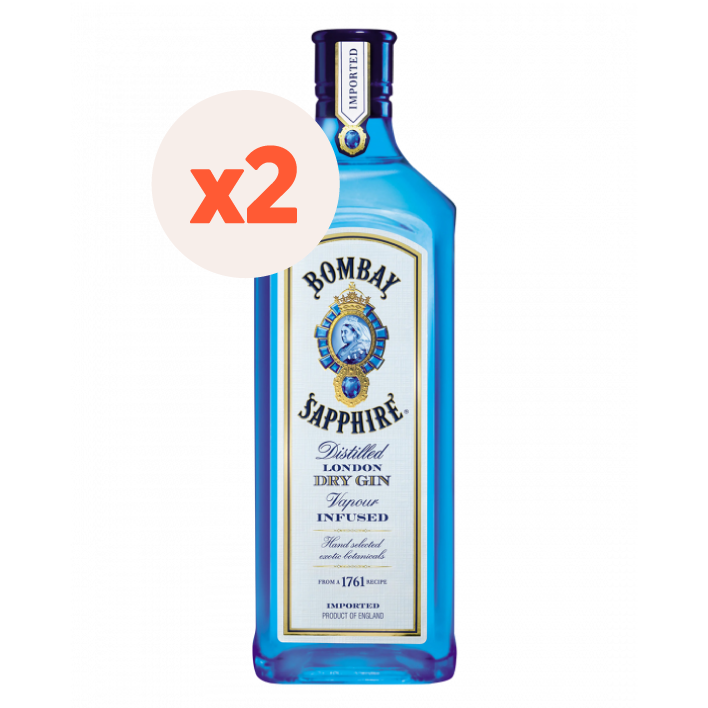 2x Gin Bombay Sapphire 47º 750cc ($12.190 c/u)