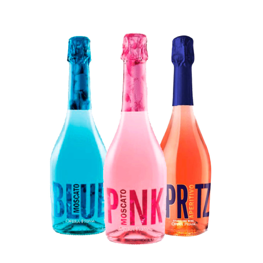 3x Espumantes Opera Lovers Pink-Blue-Spritz 750cc