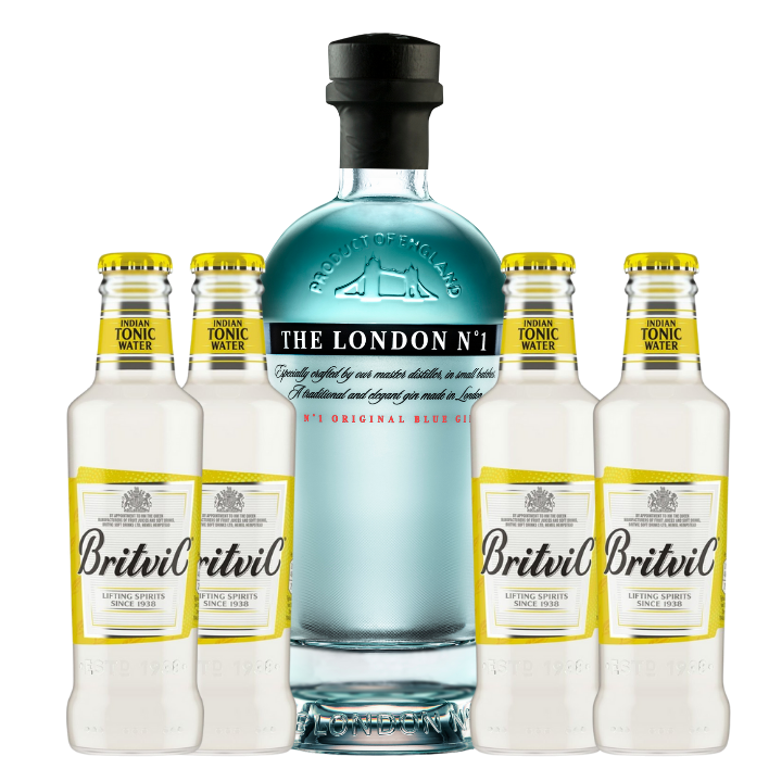 Gin The London Nº1 47º 700cc + 4 Britvic Tonic Water