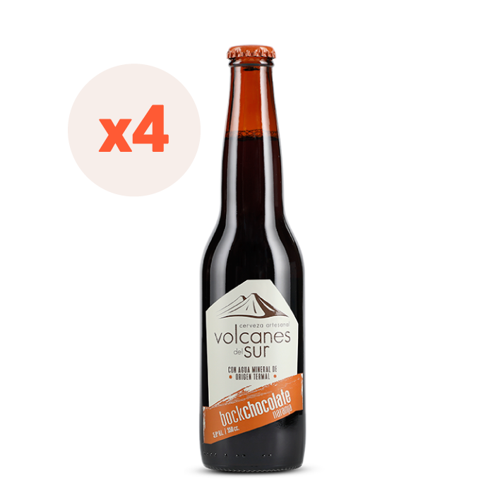 4x Cerveza Volcanes del Sur Chocolate-Naranja 350cc