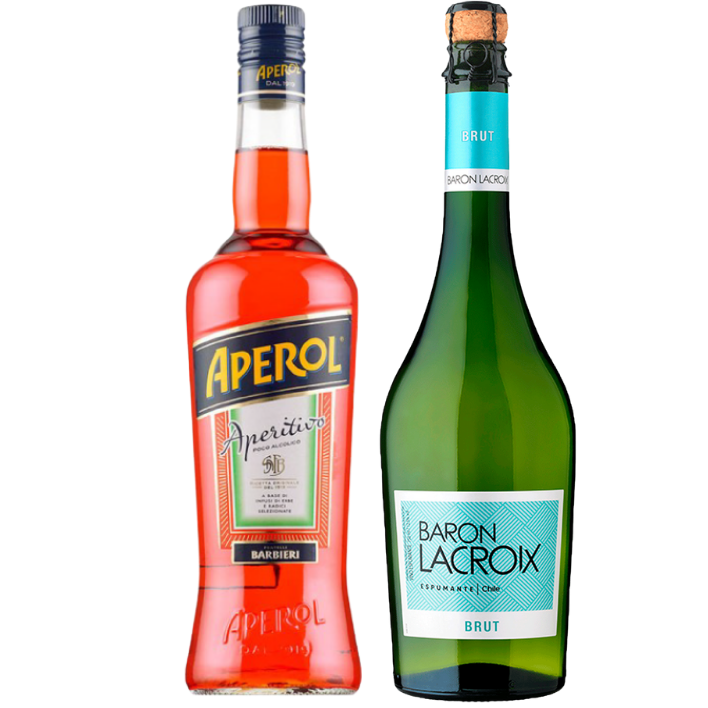 Pack Licor aperitivo Aperol 700cc + Espumante Baron Lacroix Brut 750cc