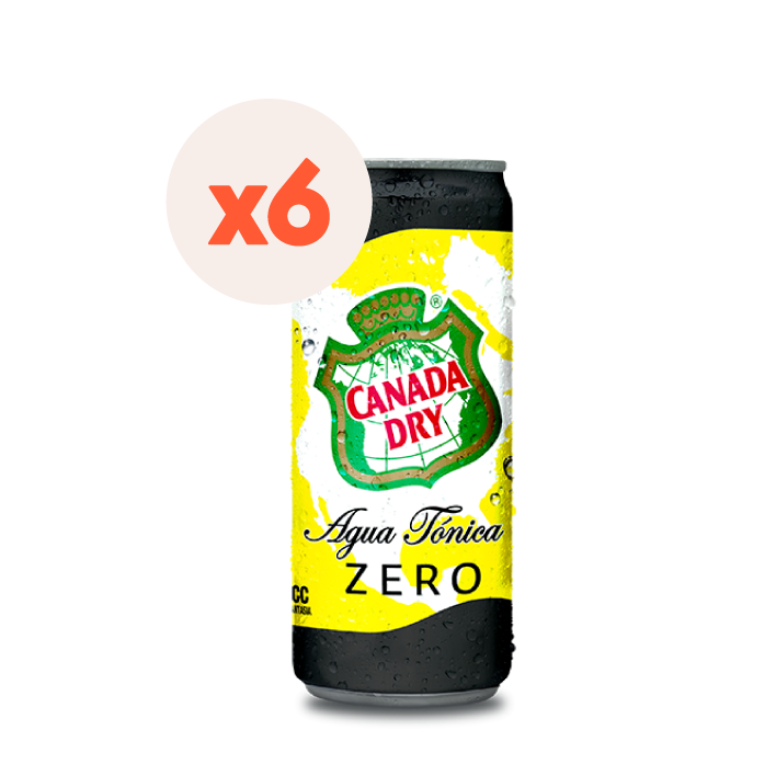 6x Bebida Canada Dry Tonica Zero Lata 310cc