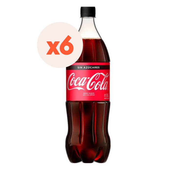 6 x Bebida Coca Cola Zero 1500cc