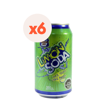 Pack 6x Bebida Limón Soda Normal Lata 350cc