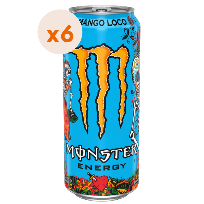 6x Bebida Energética Monster Mango Loco 470cc