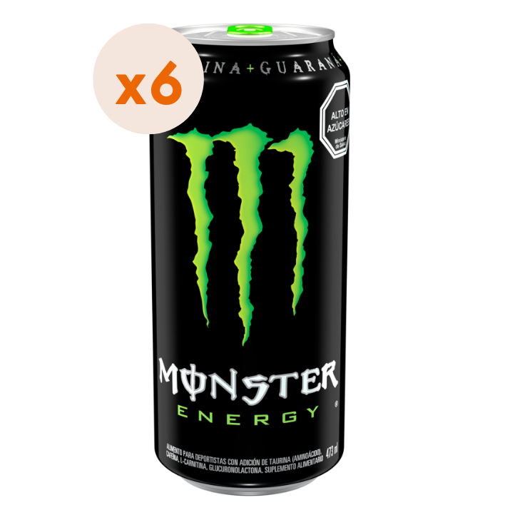 6x Bebida Energética Monster Regular 470cc