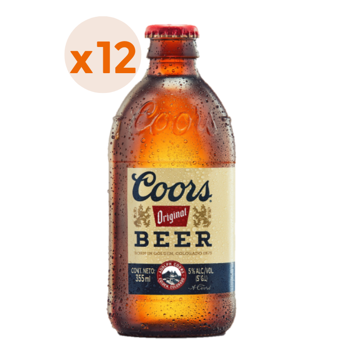 12x Cervezas Coors Original Botella 355cc