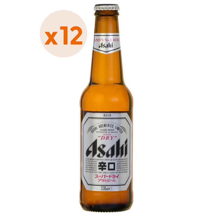 12x Cerveza Asahi Super Dry 330 cc 5,2°