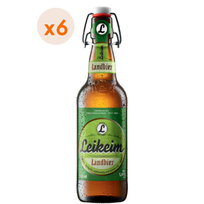 6x Cerveza Leikeim Landbier Lager Botella Cerámica 500cc ($2.165 c/u)