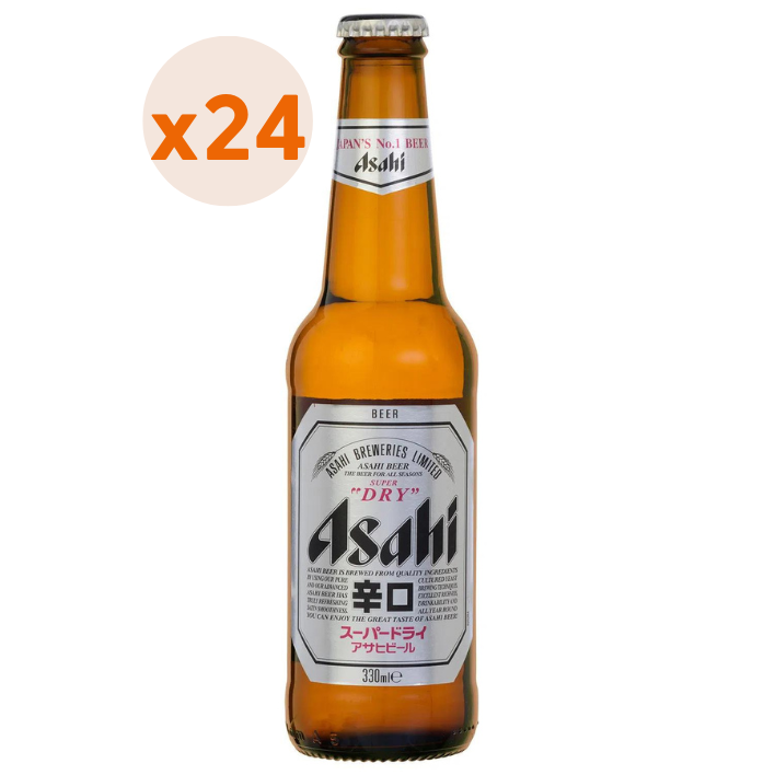 24x Cerveza Asahi Super Dry 5,2° 330cc