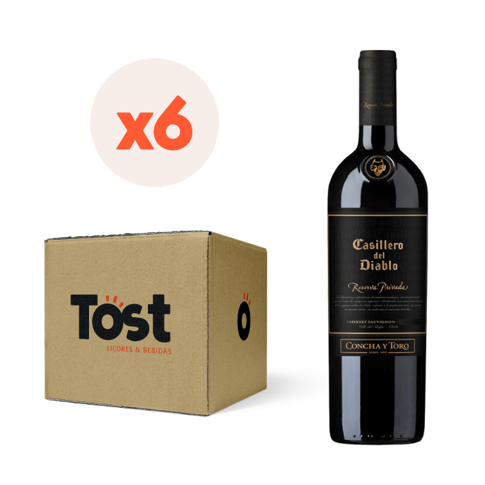 Caja 6x Casillero del Diablo Reserva Privada Cabernet Sauvignon 750cc