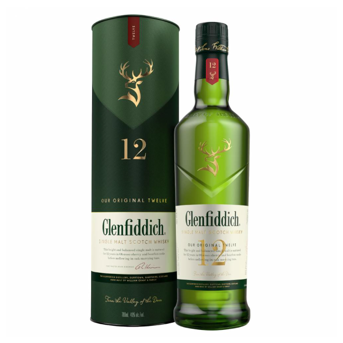 Whisky Glenfiddich 12 años Single Malt 750cc