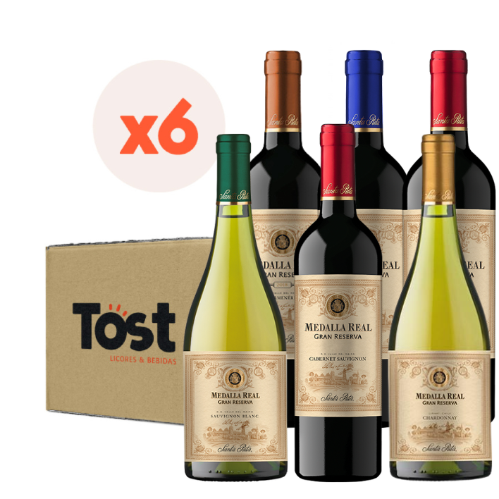 Caja x6 Mix Vinos Medalla Real Gran Reserva ($ 6.590 c/u)