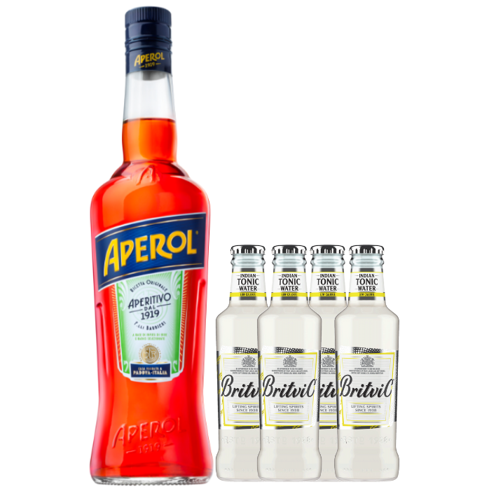 Pack Licor Aperitivo Aperol + 4 Britvic Low Calorie