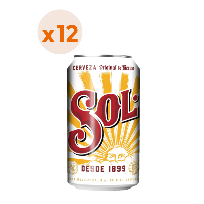 12x Cervezas Sol Lata 350cc