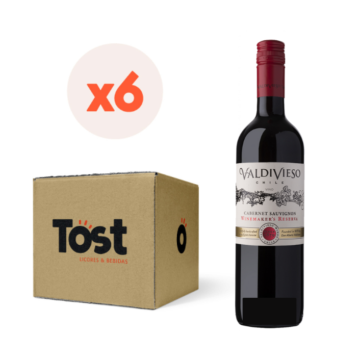 Caja 6x Vino Valdivieso Winemaker Reserva Cepas 750 cc ($ 4.165 c/u)