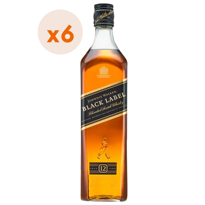 6x Whisky Johnnie Walker Black Label Reserva 12 Años 40º 750 cc