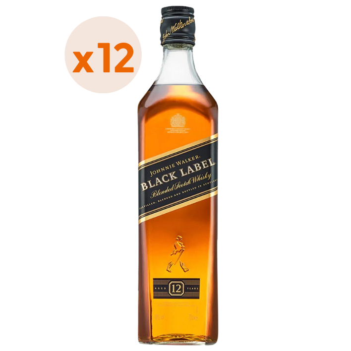 12x Whisky Johnnie Walker Black Label Reserva 12 Años 40º 750 cc