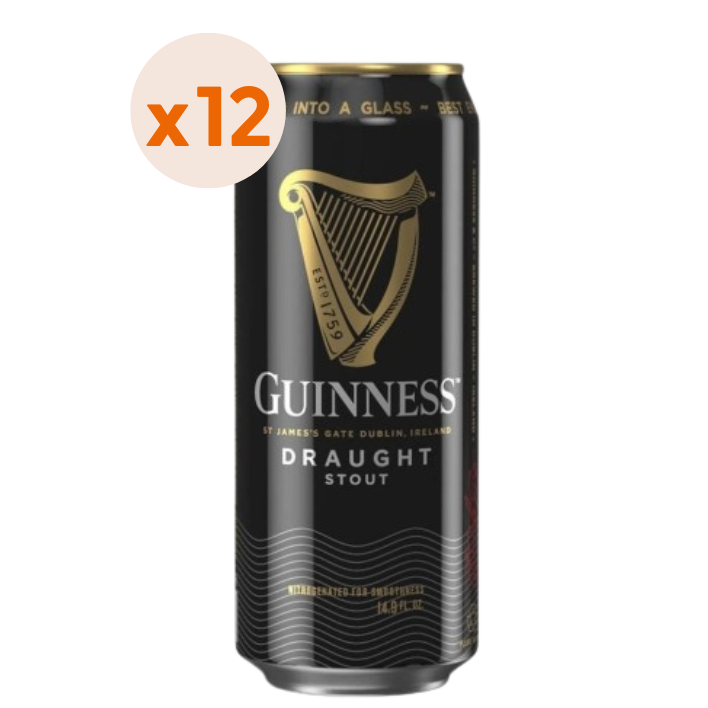 12x Cerveza Guinness Draught Stout 4,2º 440cc